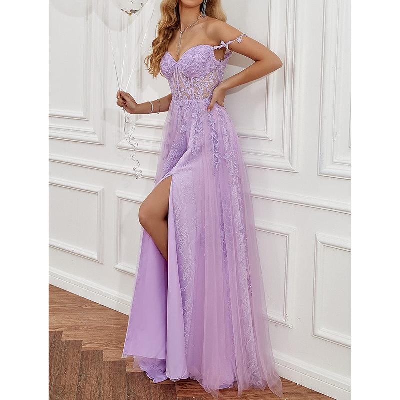 Träger-Abendkleid Europäisch und Amerikanisch Sexy Neues Temperament Roter Teppich Laufsteg Bankett Jahresaufführung Gastgeberin Kleid