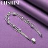 CHSHINE 925 Sterling Silver Three Snake Chain Beads Bracelet For Women Wedding Fashion Charm Jewelry