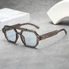 Vintage Men Double Bridges Polygon Square Sunglasses Fashion Women Luxury Designer Eyewear Men Glasses UV400