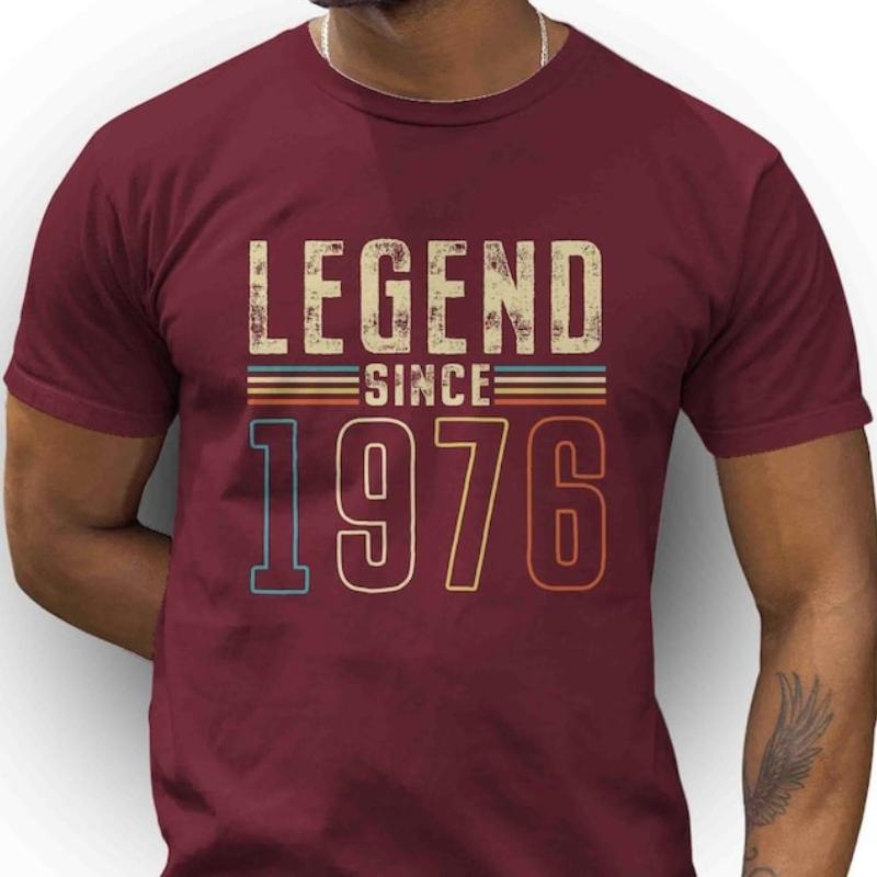 Legend Since 1976 Birthday TShirt Vintage 50th Bday Gift Allmatch Fashion Casual Regular Short Sleeve Printed Tshirt Tops