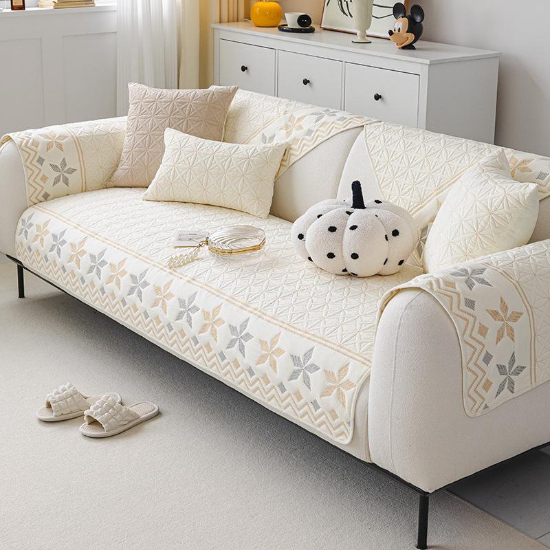 

Sofa Cushion Cotton Four-Season Universal Non-Slip Pure Cotton Fabric Seat Cushion Simple Modern Leather Sofa Cover Cover Cloth 70*70cm