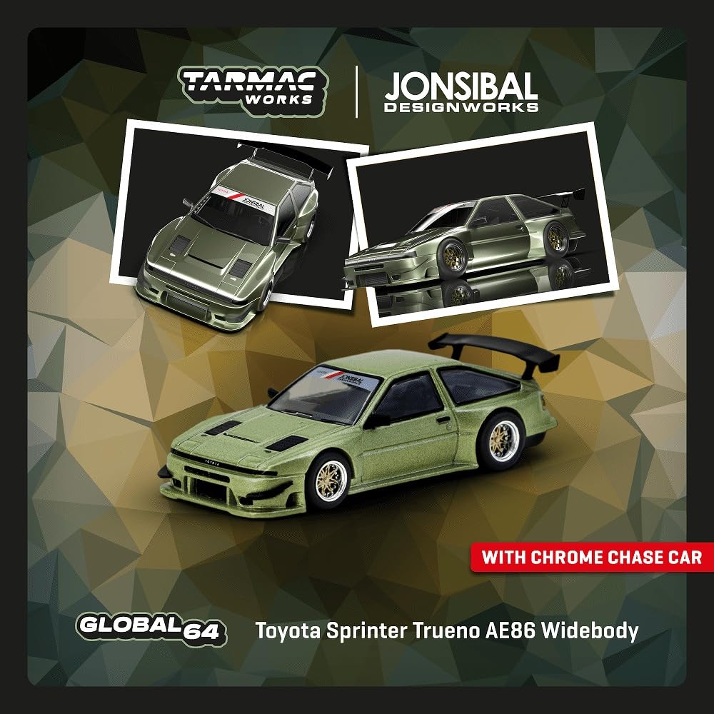 Speedmaster Japan TARMACWORKS Scale Toyota Sprinter Trueno AE86 Widebody Green Finished Model 1/64 (T64G-060-GR)
