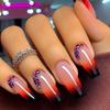 24 Pcs Pink Gradient Square Press On Nails Medium Length Ballet Fake Nail Tips Reusable Wearable False Nails