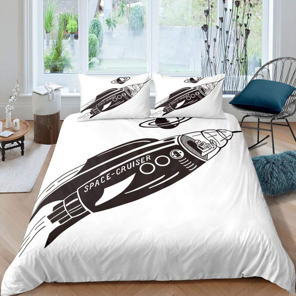 Comforter Cartoon Rocket Single Double Full Size For Kids Boys Girls Polyester Comforter Lightweight With