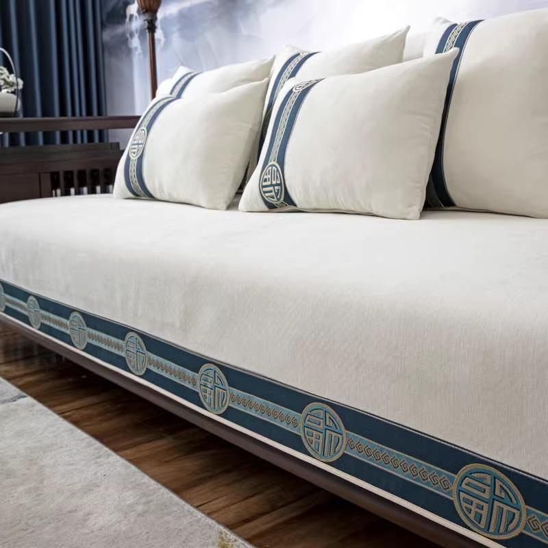 

Подушки для дивана в китайском стиле Fumantang из шенилла, универсальные для четырех сезонов, противоскользящие, пыленепроницаемые, для украшения гостиной, подушка для дивана 70x70cm 1pcs белый