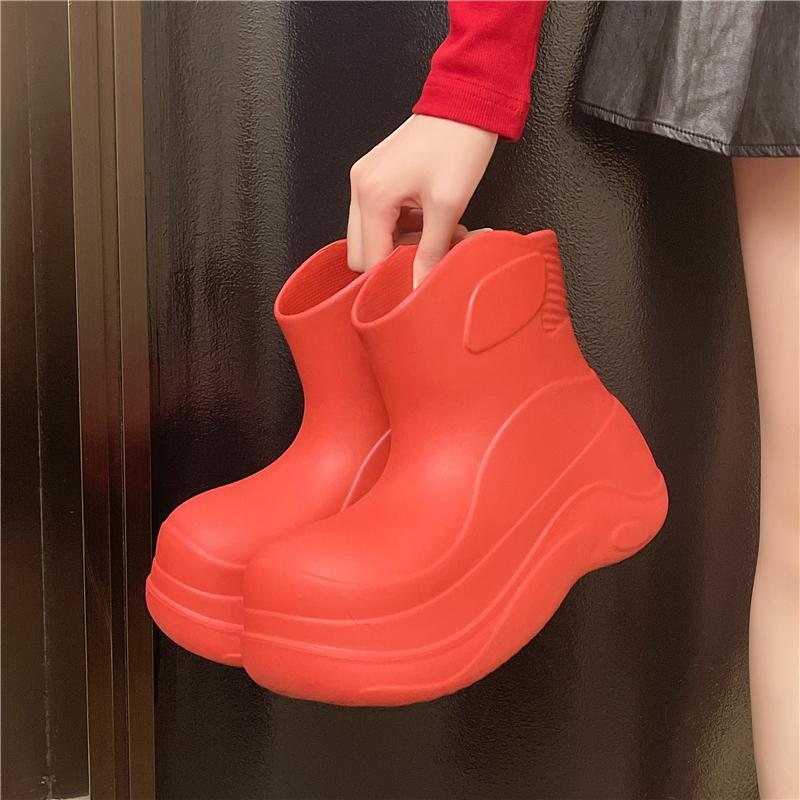 Fashion Waterproof EVA Rain Boots For Women Low Top Anti-Slip Kitchen Outdoor Rubber Shoes Chinese Style Rain Boots Womens Footwear