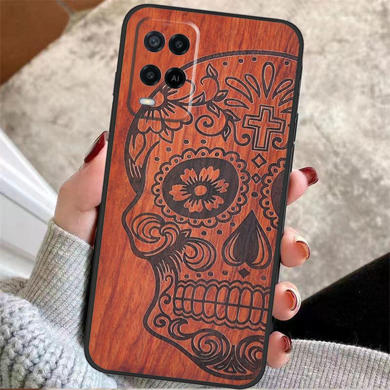 

Natural Bamboo Wood Animal Print Case For Oppo A38 A74 A94 A54 A18 A58 A78 A98 A80 A60 A40 A96 A76 A16 A15 A17 A57 A77 A5 Pro OPPO A18 4G