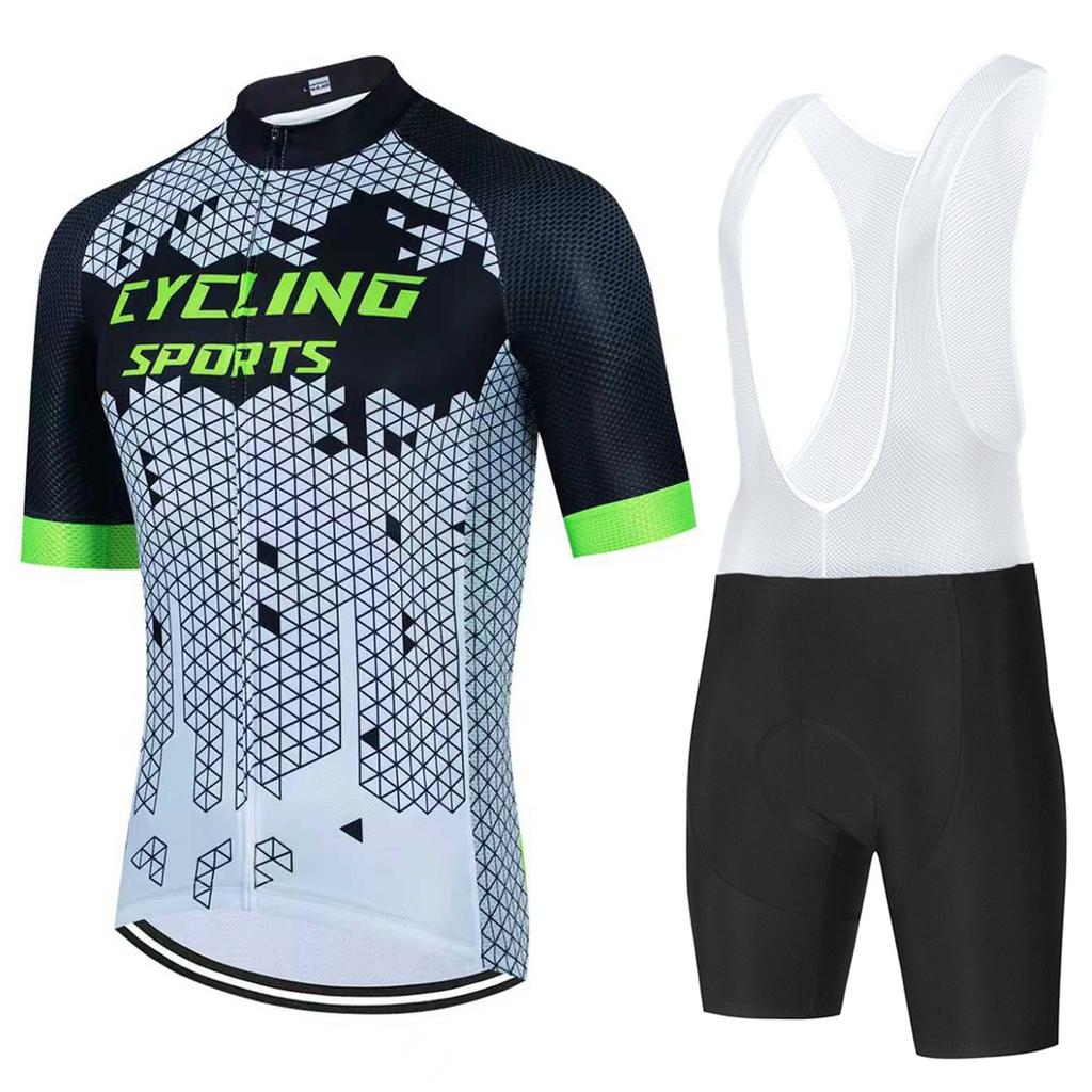 2026 Summer Men's Breathable Sweating Short Sleeve Cycling Top Road Mountain Bike Cycling Suit Set