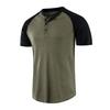 Herren Casual Sports Kurzarm T-Shirt Raglanärmel Wafer Grid Henley Herren Henry Shirt