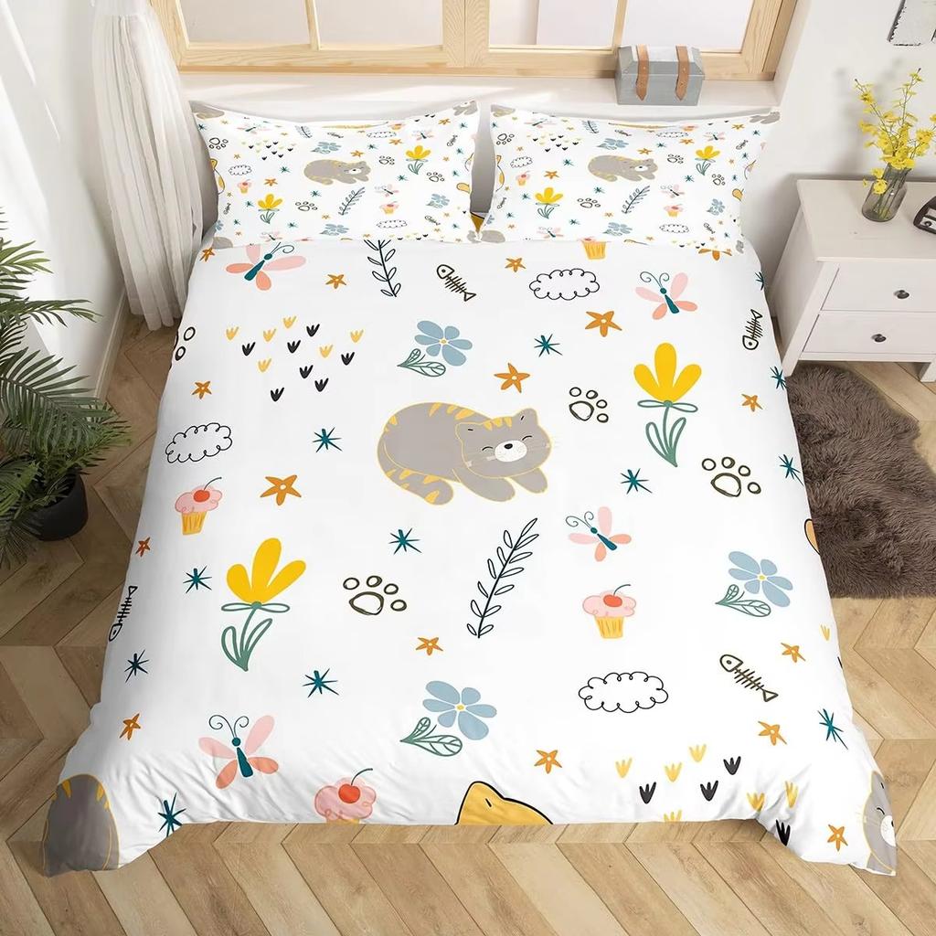Cartoon Dinosaur Down Comforter Set Bedding Set 3-piece Duvet Cover Set