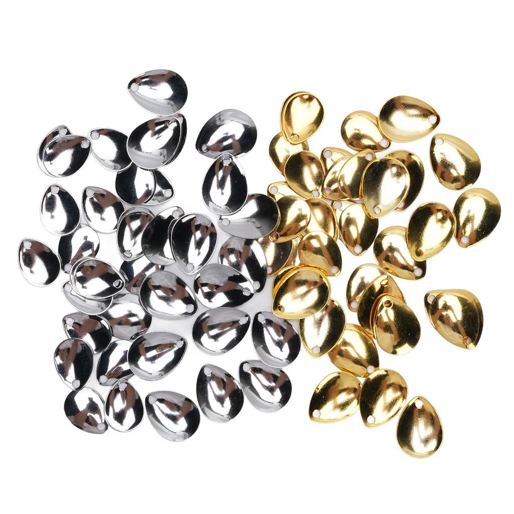 80Pcs Fishing Rotating Blades Stainless Steel Fishing Spoon Rigs for Saltwater and Freshwater Gold S