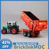1:17 Moc Farm Tractor Fendt Favorit 514C și Remorcă Basculantă Krampe 550 Idei Creative DIY Tehnologie Jucărie pentru Copii Puzzle de Asamblat