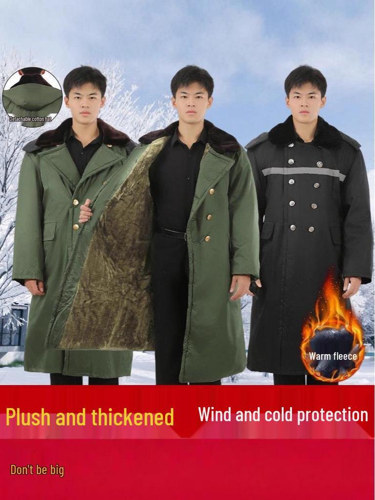 Men's Waterproof Military Winter Coat with Velvet Lining - Thick, Insulated, and Warm Long Cotton Jacket for Cold Protection