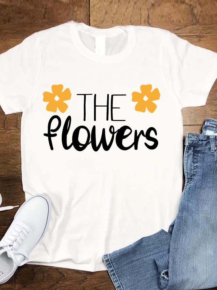 Tee Top T Women Tshirts Clothing Flower Faith Trend Female Fashion Casual Short Sleeve Cartoon Lady Clothes Graphic T-shirts