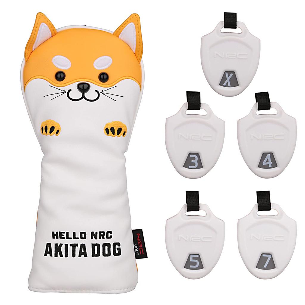 Golf Headcover Head Cover for Driver DR 440cc 460cc Coverfor Wood FWutility UT Moe Akita Inu Sold Individually As 1 pieceSet of 3 Yellow (for Driver