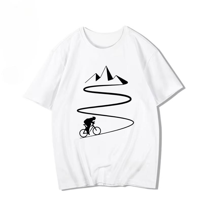 Mountain Bike Bike Tour De France Enthusiasts Short-sleeved Cotton T-shirt Men's and Women's Clothes Sports Short Sleeves