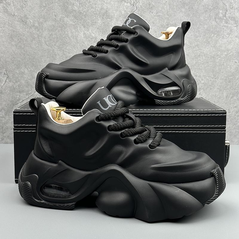 Personalized Trendy Fashion Casual Versatile Sports Lace-up Anti-slip Shoes Autumn New Breathable Thick Sole Height Increasing