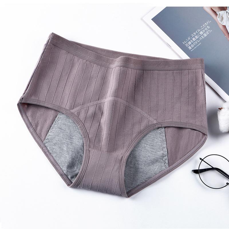 Women Underwear Breathable Mid-Waist Menstrual Knickers Cotton Panties Period Pants Leak-Proof