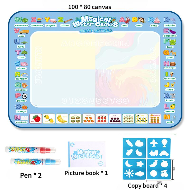 Magical Water Canvas Children's Learning Blanket Water Writing Cloth Repeated Graffiti Water Painting Blanket Large Watercolor Graffiti Pad
