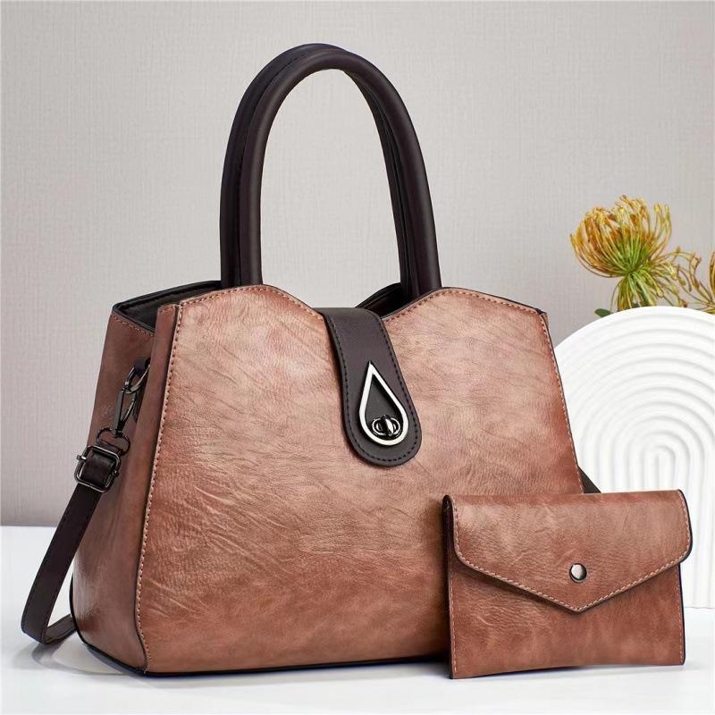 2pcs/set Luxury Brand Women Bag Top-Handle Bags Fashion Shoulder Messenger Bags PU Leather Handbag Ladies Travel Shopper Totes