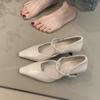 Pointed Temperament, Light Mouth, Thin Heel, British Style High Heels, Elegant Mary Jane Retro Shoes.