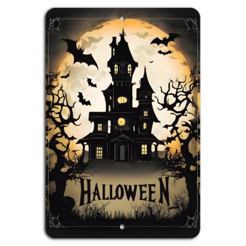 Halloween Haunted House Spooky Night SceneAluminumtin sign 20x30cm(7.8x11.8inch)