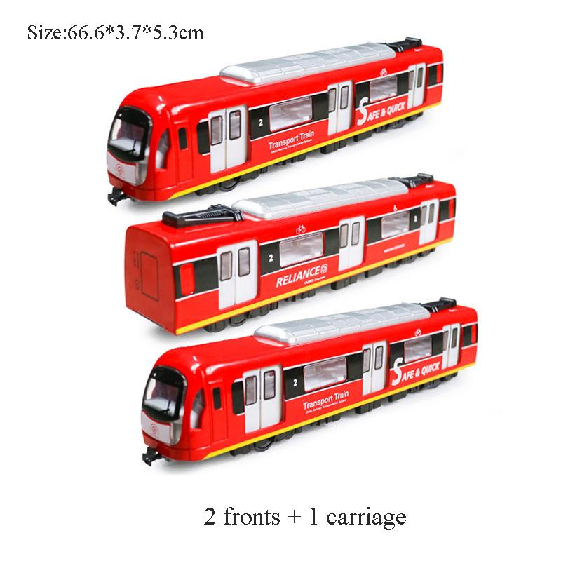 Large Simulation Alloy Train Model City Metal Diecast Subway Sound And Light Pull Back Car Kids Toy Boy Gift