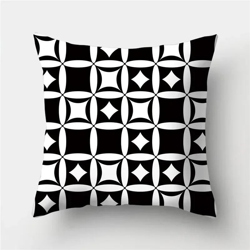 Black and White Geometric Study Pillowcase Office Living Room Home Pillowcase Car Ornaments