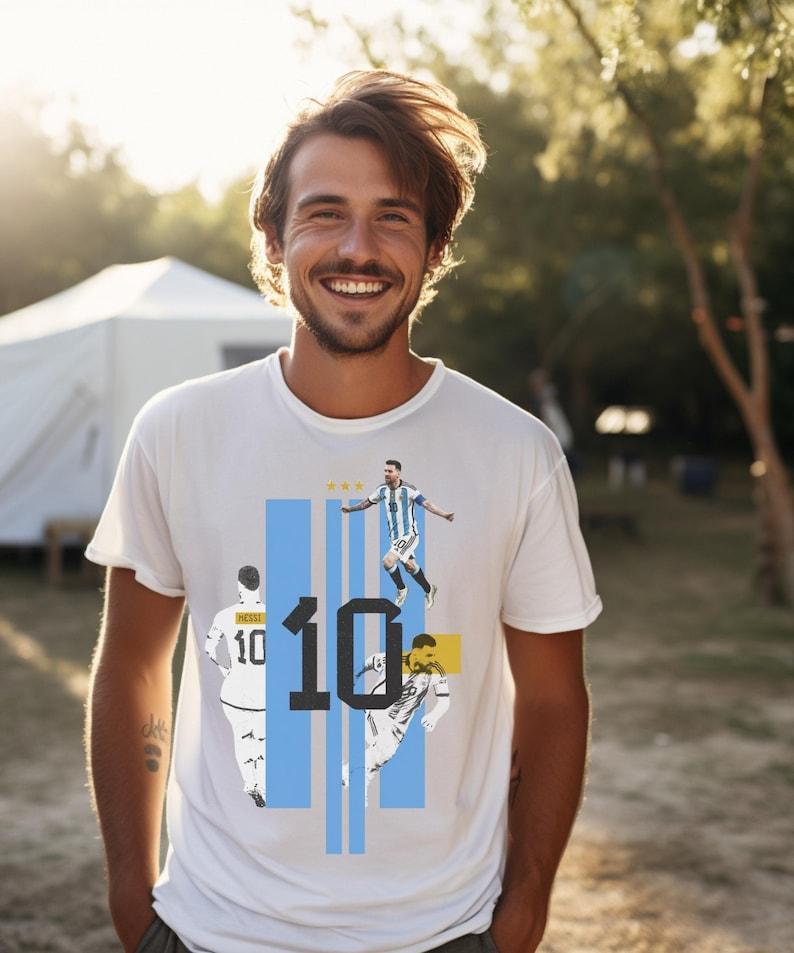 Argentina Number 10 Soccer T-Shirt | Football Fan Graphic Tee 4XL