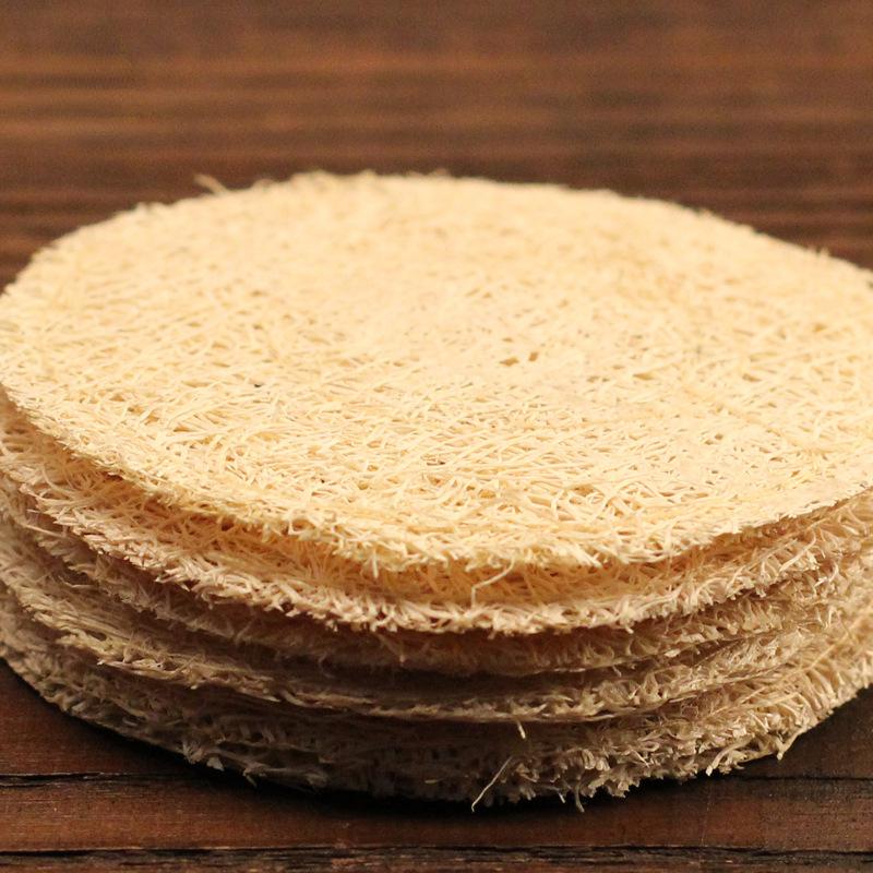 6pcs Natural Handmade Loofah Pad Loofah Pot Pad Tea Coaster Teapot Pad Insulation Pad Pot Holder Tea Holder Tea Accessories