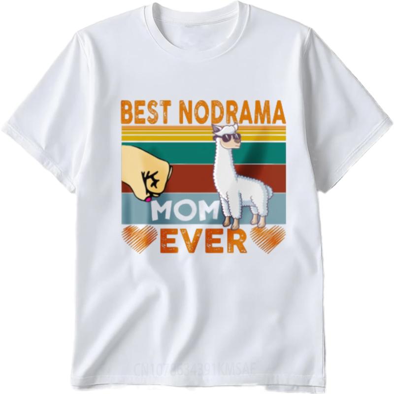 Breathable Tee Soft Unisex Round Neck Tshirt Big Size Best Nodrama Mom Ever Alpaca Design Stylish Women Tops Quick Dry Shirt