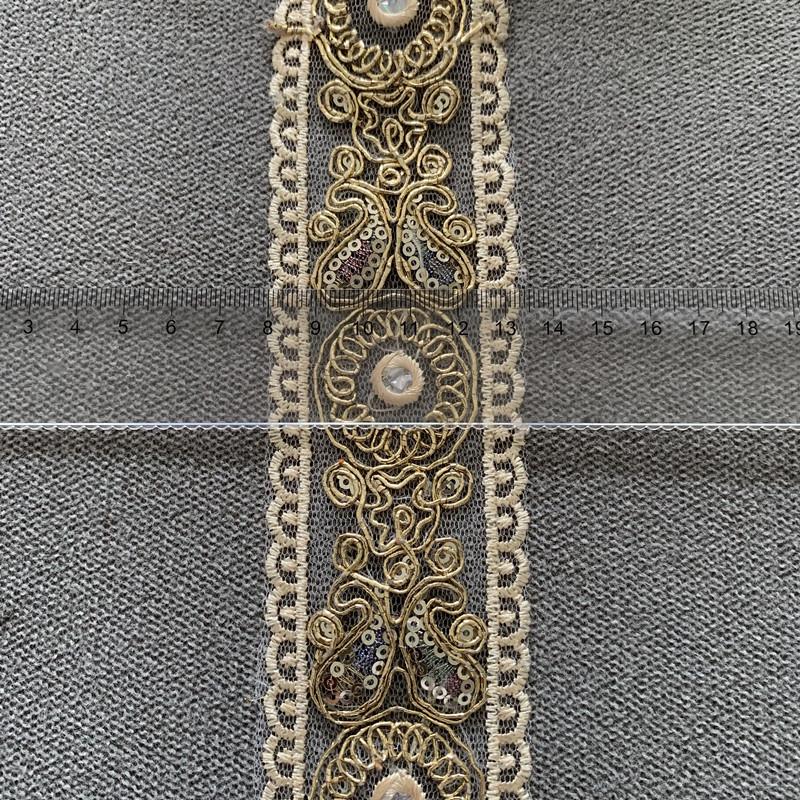 New Arrival 3m/9.84ft each pack white gold laces embroidery trims curtain accessory handmade DIY craft flower for underwear bras dress gift decoration