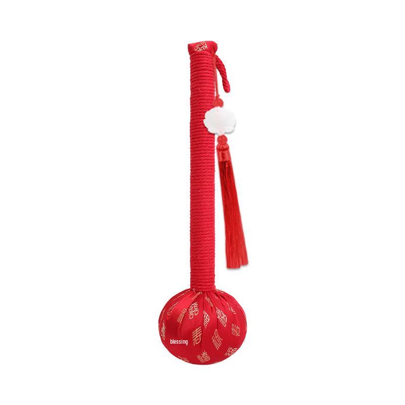 Year of the Horse Mugwort Meridian Massage Hammer - Solid Color Brocade Multifunctional Health Gift