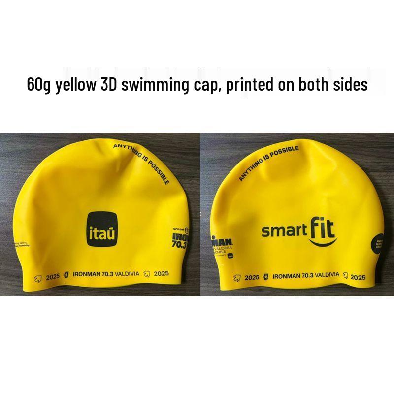 3D Seamless Unisex Silicone Swim Cap with Logo