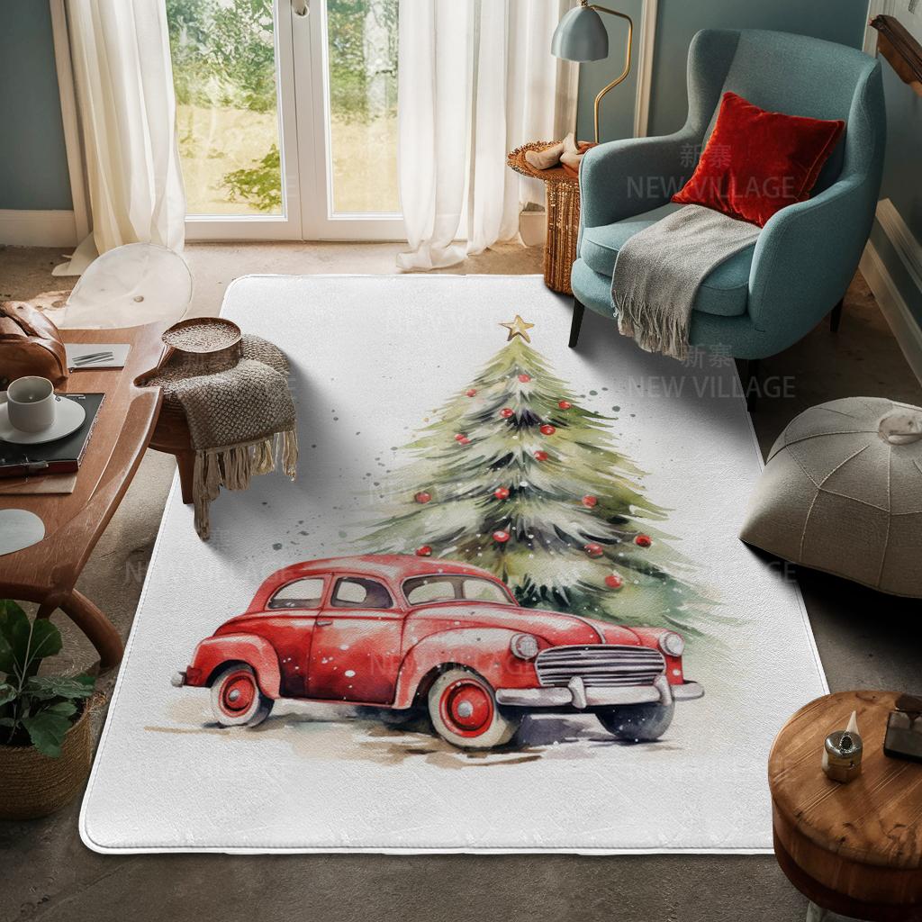 House Entrance Carpet Home Door Mat Living Room Bath Foot Bathroom Non-slip Water Absorption Rugs Bath Merry Christmas Winter
