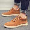 Fashion Hot Sale Brand Men Sneakers Fashion Casual Leather Ankle Boots Male Handmade Leather Sport Shoe Antiskid Lace-Up High Top Boot