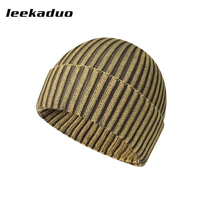 Light plate retro knitted hat graphite washed old wool hat men's and women's street casual warm cover head cold hat