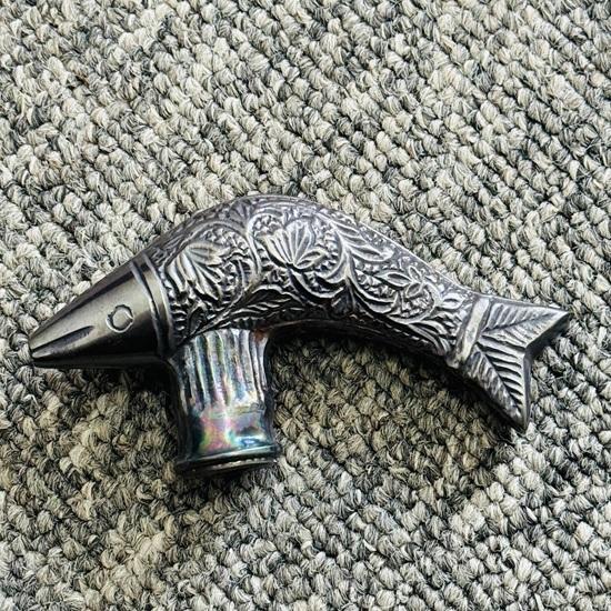 Wooden Walking Stick Antique Style Brass Victorian Fish Handle Cane Gift London seller