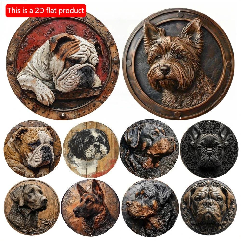 1pc 2d Flat Wood Round Wooden Sign - 20cm Art Painting Wreath Decorative Plates Entrance Decor Gift Mask Theme for Bar Cafe Club Home Room Wall Decor