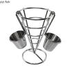 Stainless Steel French Fry Rack Dipping Bowl Snack Bowl Cake Display Rack Cone Shaped Food Storage Rack Dessert Plate Cake Stand
