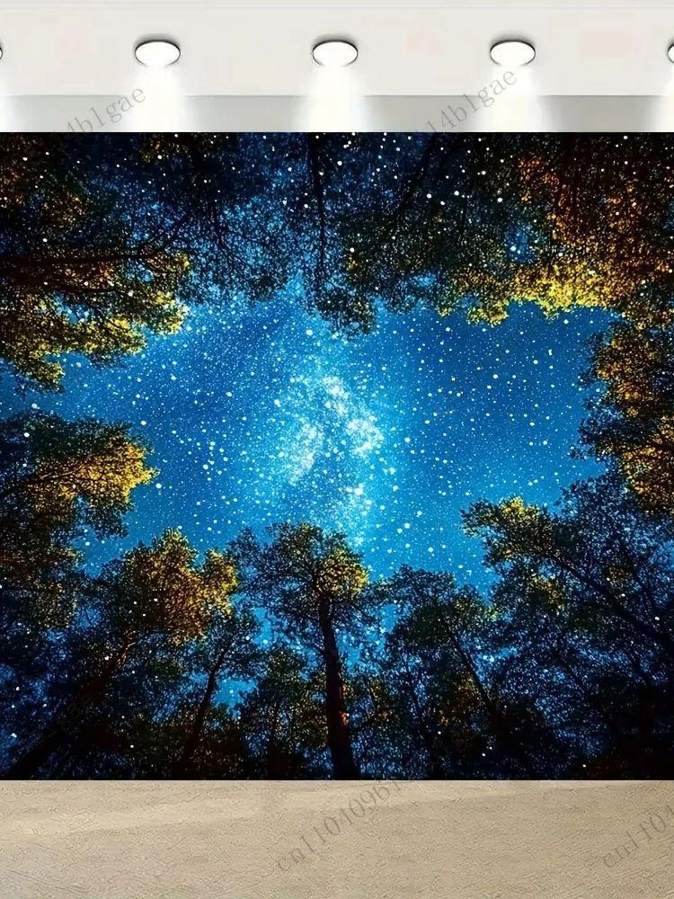 

Мечтательный лесной полог и эстетический гобелен для подвешивания на стену с Млечным Путем - Фоновая ткань для спальни, общежития, для декора комнаты в общежитии 29x37in