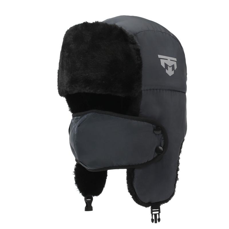 Winter Cap Men Women Velvet Thick Bomber Hat Outdoor Cycling Cap Warm Ear Protection Cold Ski Cap