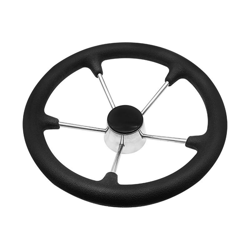 5 Spoke 11/13/15 Inch Stainless Steel Destroyer Steering Wheel Non-Slip Black Foam Surface Boat Accessories