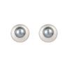 Elegant gray pearl radial pattern round stud earrings Soft and exquisite high-end atmosphere earrings Fashion daily versatile earrings