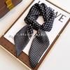 70x70cm Lightweight Square Scarf Women Polka Dot Print Silk-Like Wrap Neck Tie Hair Band Fashion Accessory