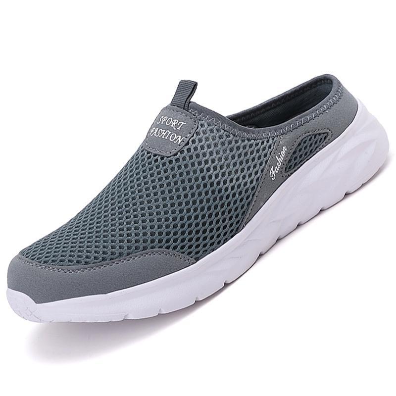 Casual Loafers Shoes Men Summer Half Shoes Slippers Slides Slip On Shoes Men Mesh Breathable Soft Comfortable Slippers for Men