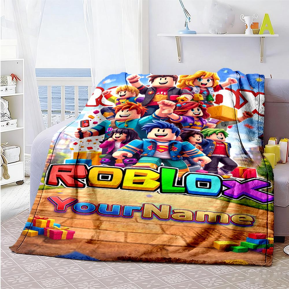 Roblox 81 Personalized Name Blanket Lightweight Personalized Blanket Soft & Cozy for Bed Picnics Office Chair Nap for All Occasions