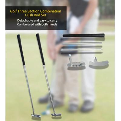 Golf Putting Übungsset Dreistufig Zerlegbar Tragbar Kombination Schiebestange Einseitig Doppelseitig Golfschläger Komplettes Set
