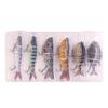 6Pcs Artificial Lures with Treble Hook Realistic Looking Bright Color Multi Jointed Swimbait Hard Lures Fishing Tackle