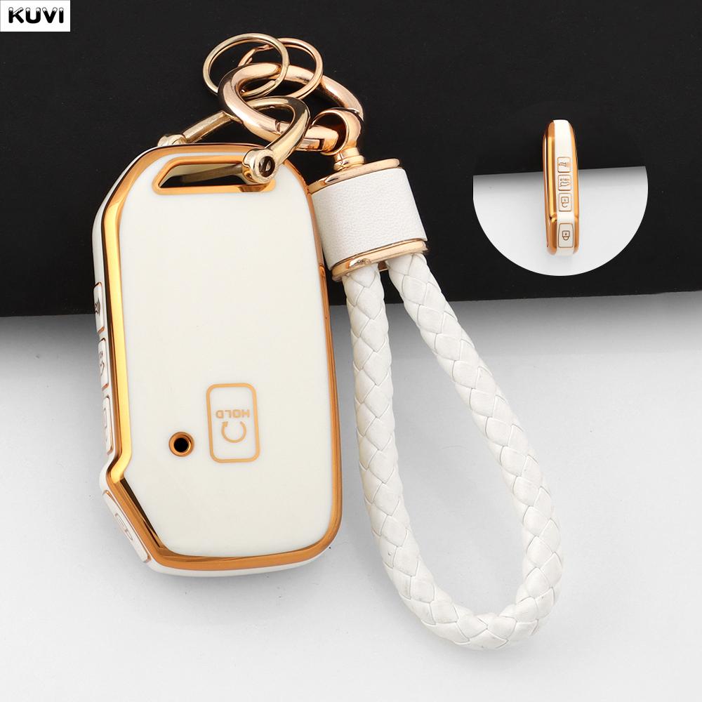 5 Buttons Tpu Car Key Case Cover Fob Keychain For Kia Ceed Cerato Forte Niro Seltos Sorento Soul Sportage Telluride K5 Keyless